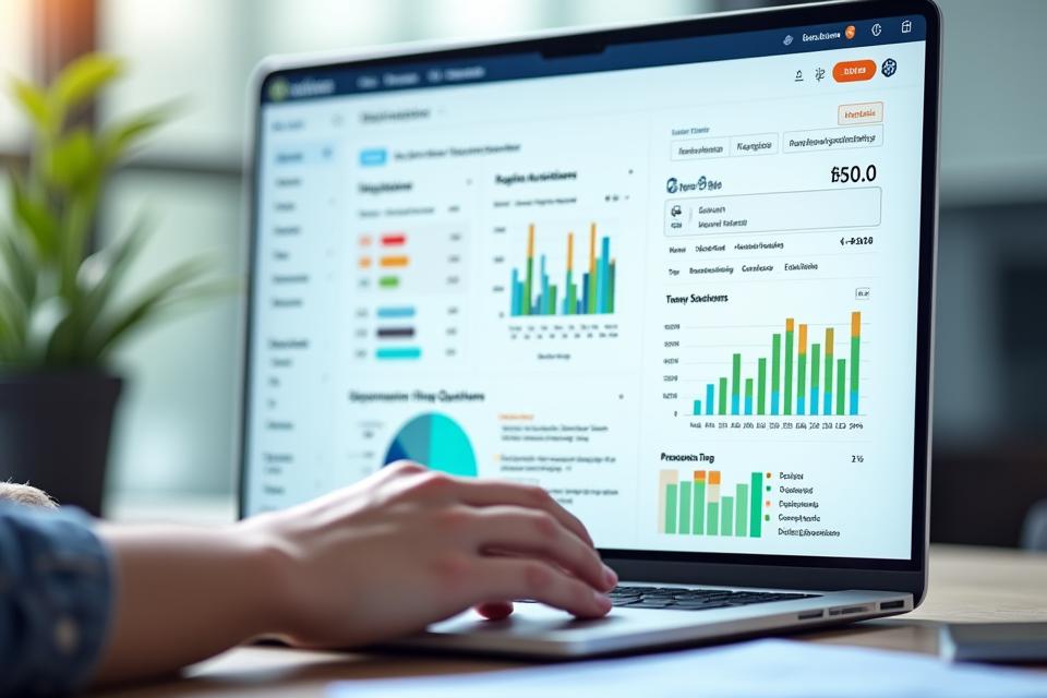 Interfaz de la plataforma de práctica online de QuillaBridge Learning con gráficos de progreso.