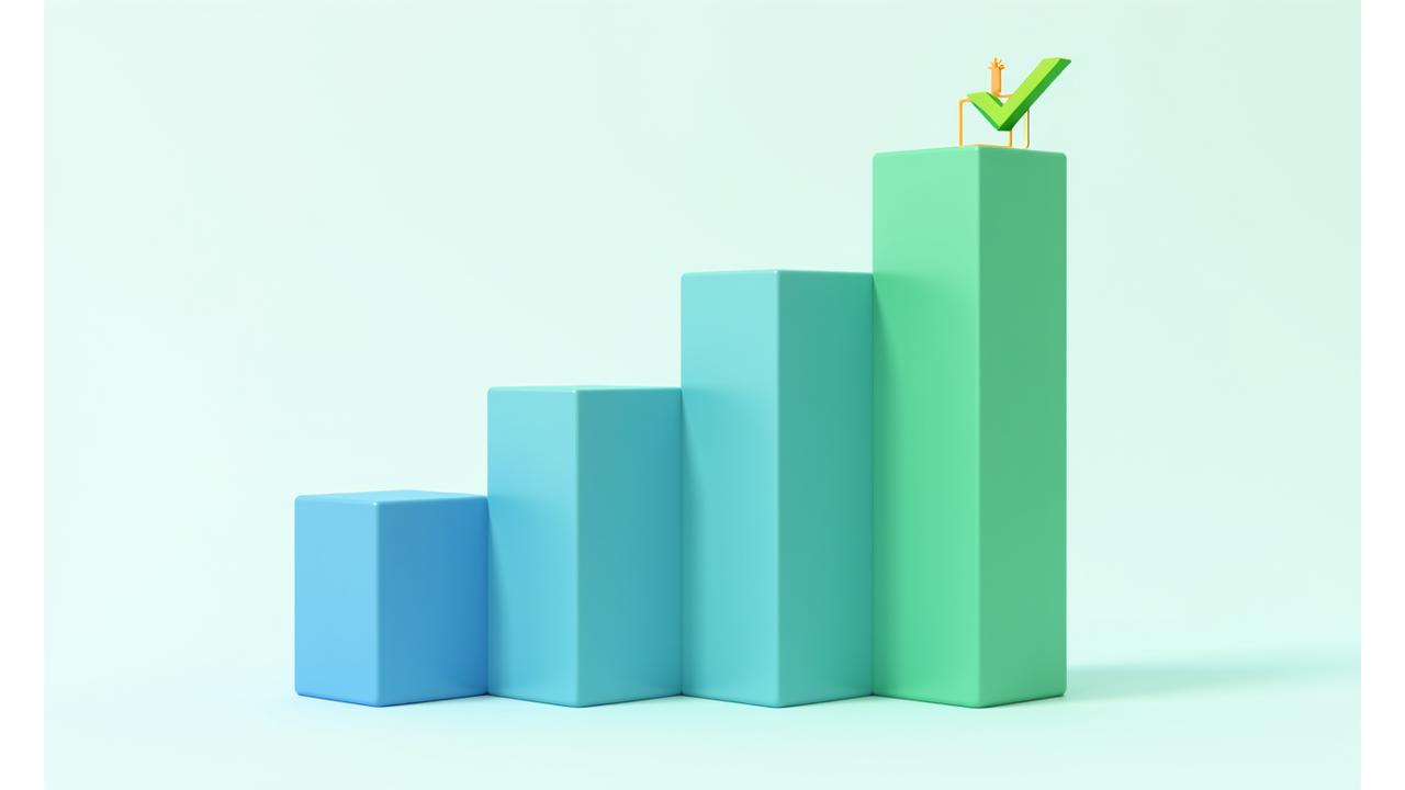 Gráfico de barra mostrando el progreso académico de los estudiantes